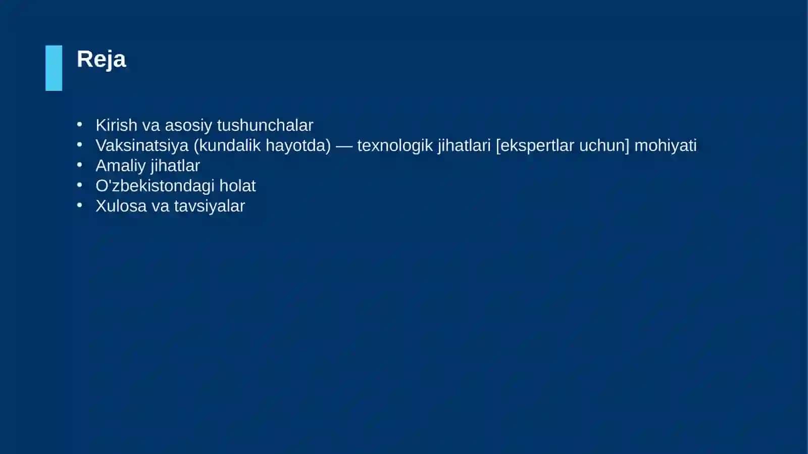 Vaksinatsiya (kundalik hayotda) — texnologik jihatlari [ekspertlar uchun] 2