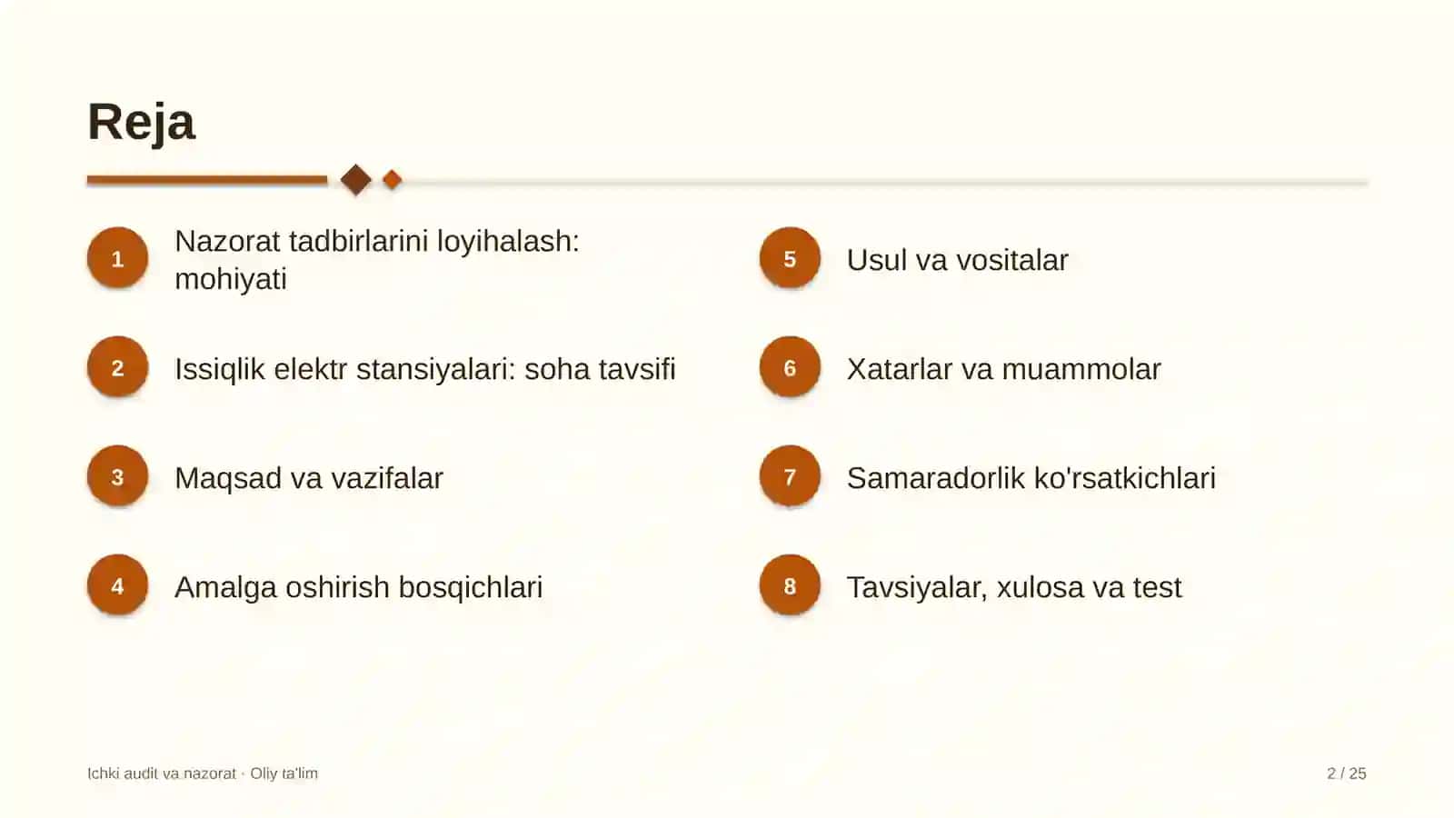 Issiqlik elektr stansiyalarida nazorat tadbirlarini loyihalash 2