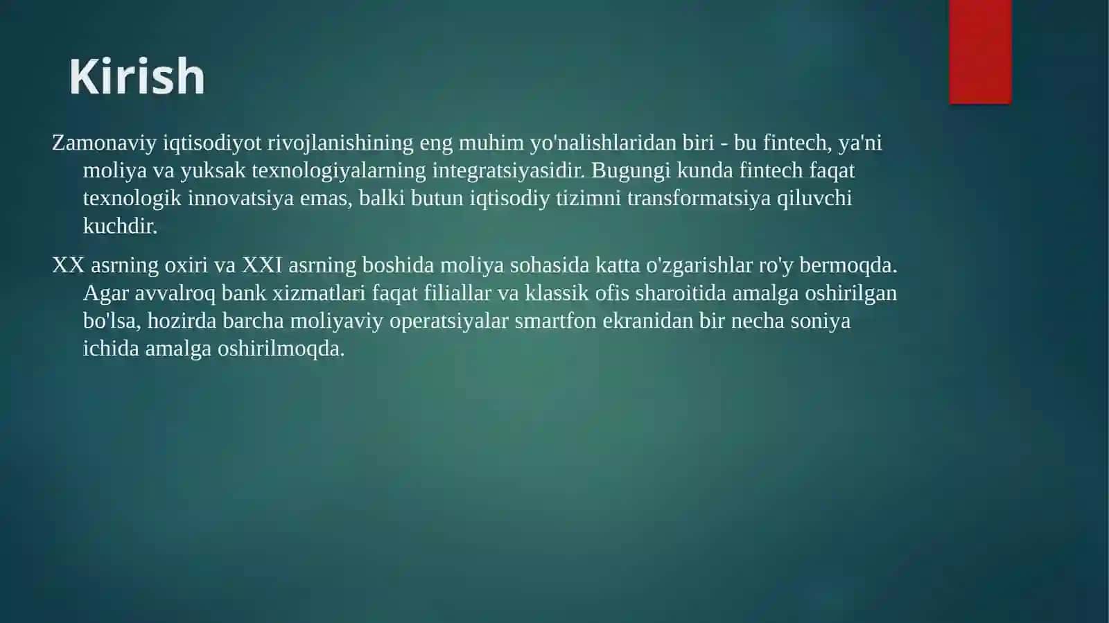 Zamonaviy moliya va innovatsiyalar 2