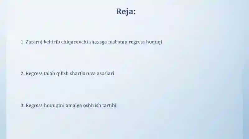 Regress huquqi 2