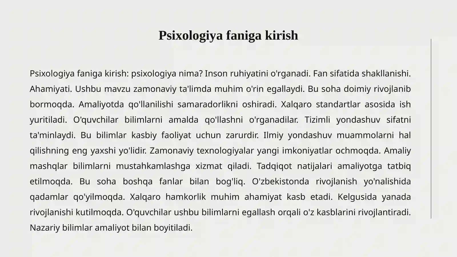 Psixologiya faniga kirish 2