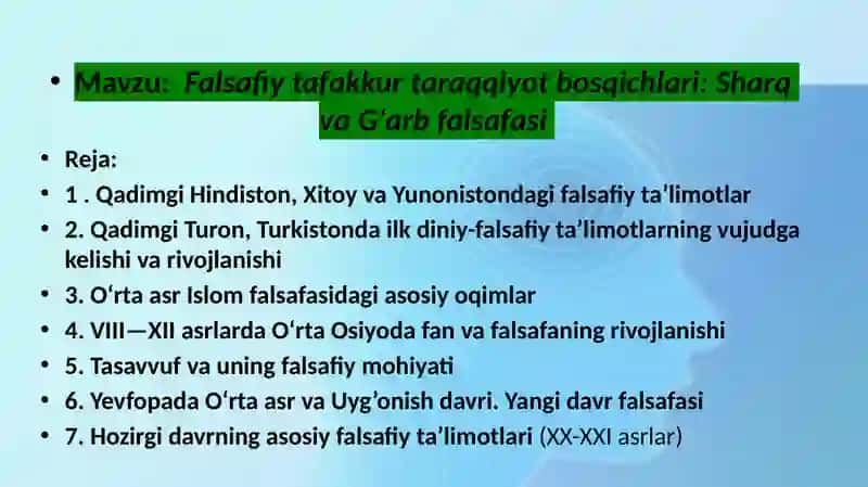 Sharqfalsafasining mohiyati va ijtimoiy taraqqiyotdagi ro'li 2