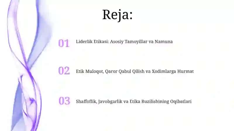 Liderlik Etikasi: Asosiy Tamoyillar va Namuna 2