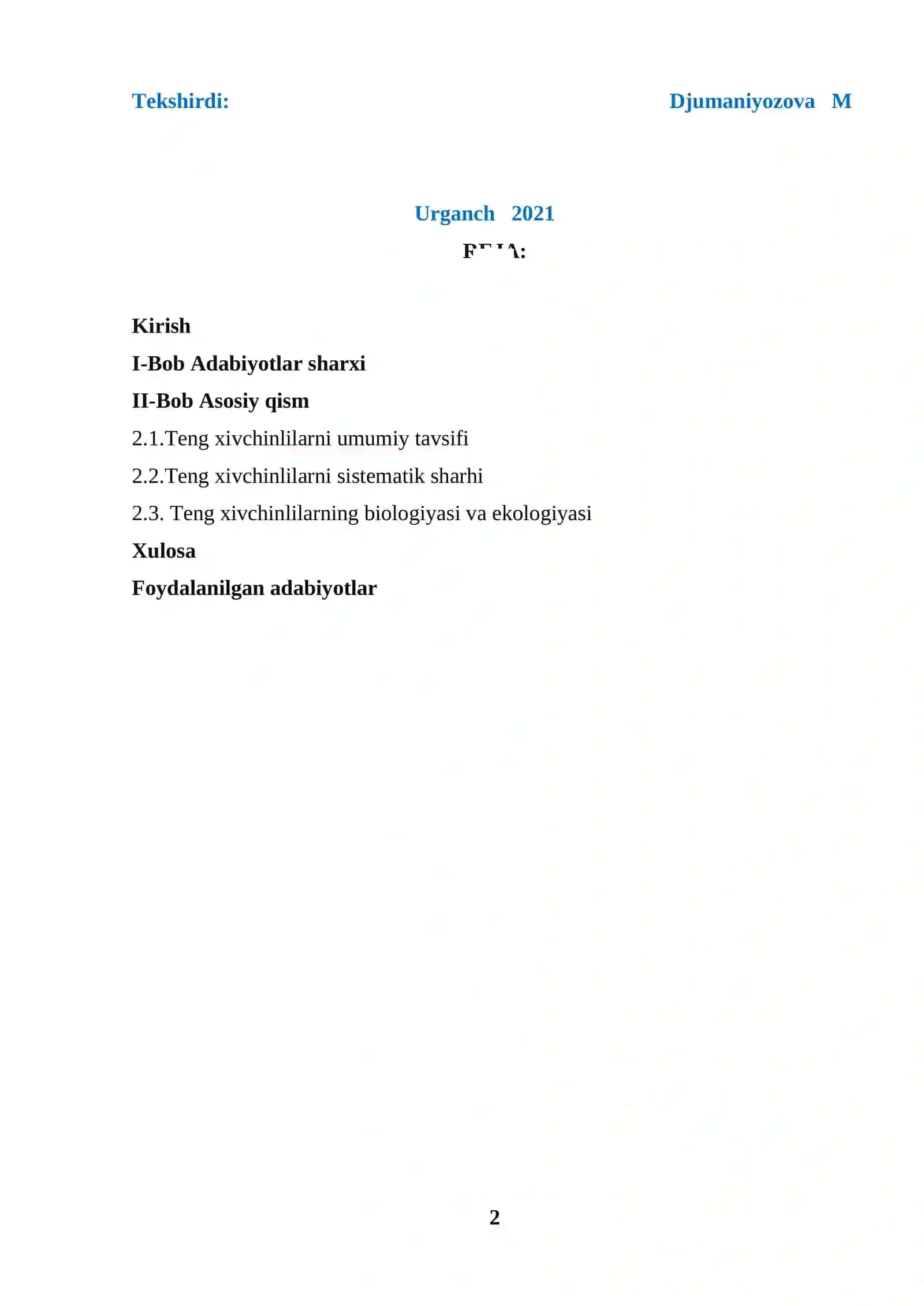 Teng xivchinlilar sinfi 2