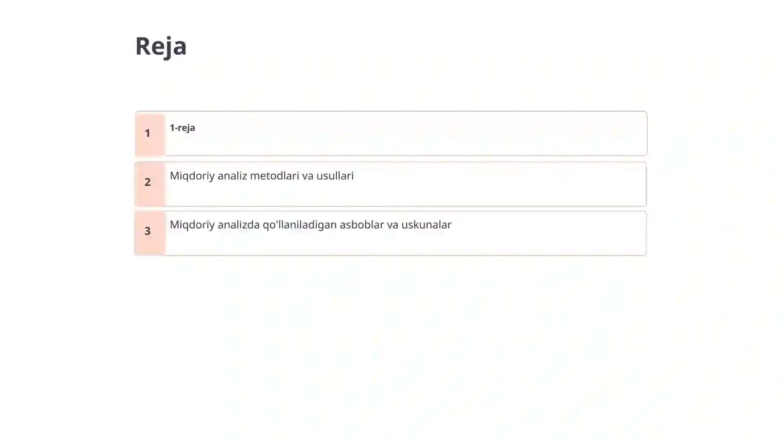 Miqdoriy analiz vazifasi va metodi kimyo 2