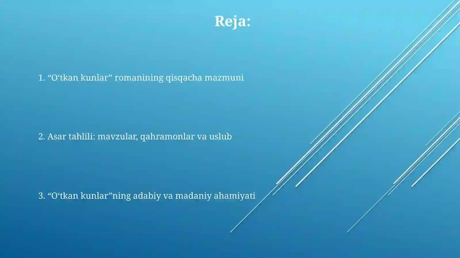 Abdulla Qodiriyning "Òtkan kunlar"romani tahlili 2
