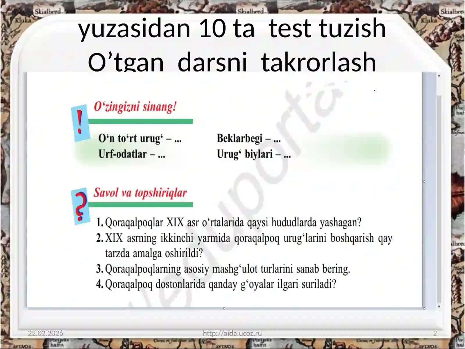 Qoraqalpoqlarda soliq va majburiyatlar 2