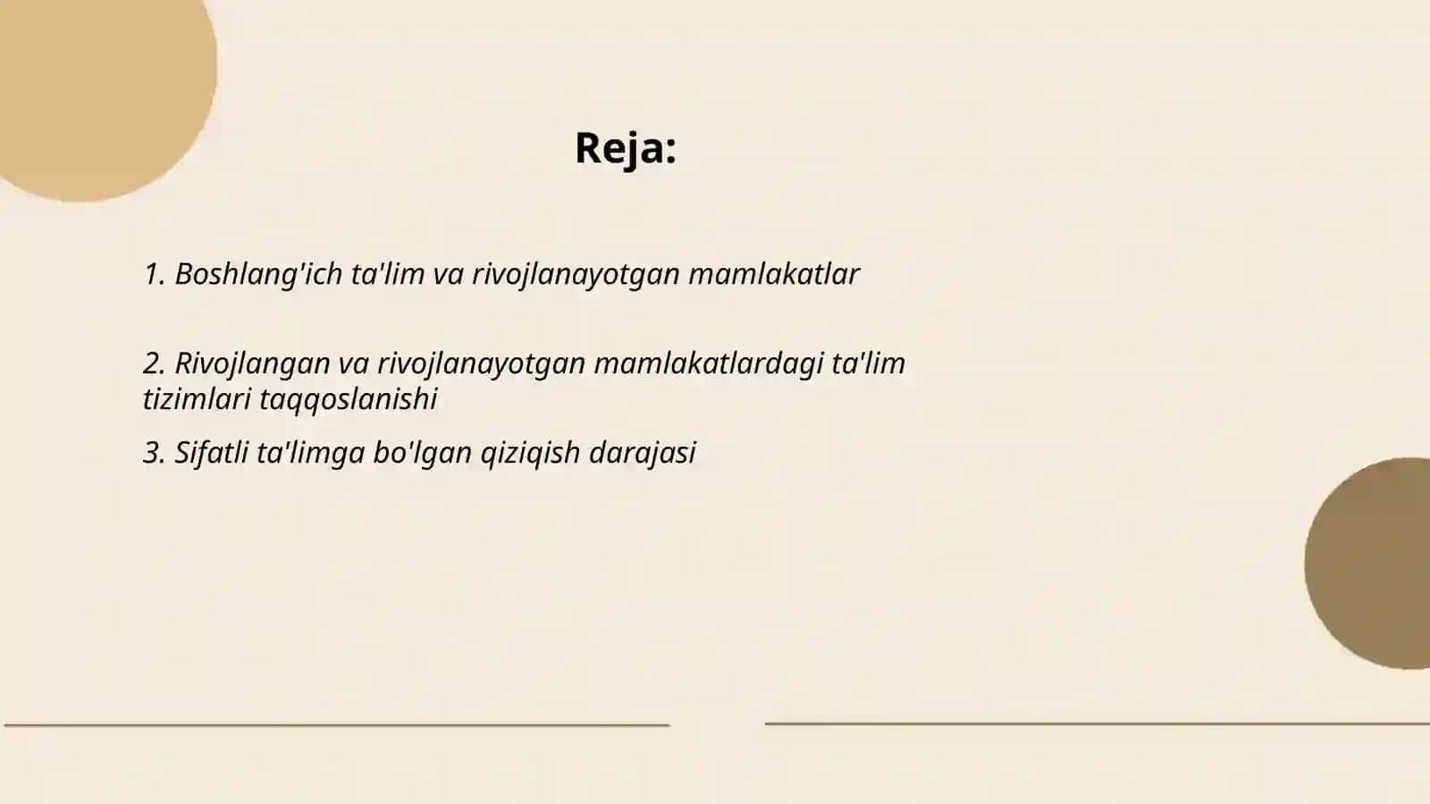 Boshlang'ich ta'lim va rivojlanayotgan mamlakatlar 2