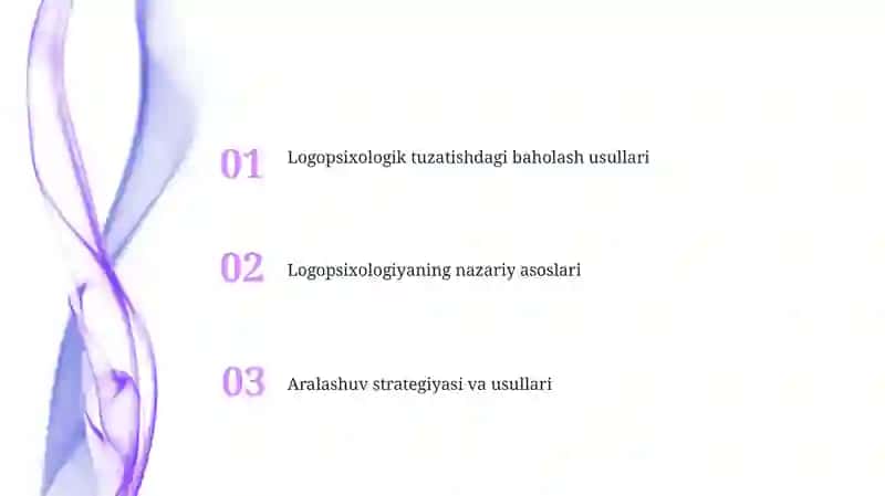 Logopsixoligiya va psixologik korreksiya metodlari fanining ilmiy-nazariy asoslari 2