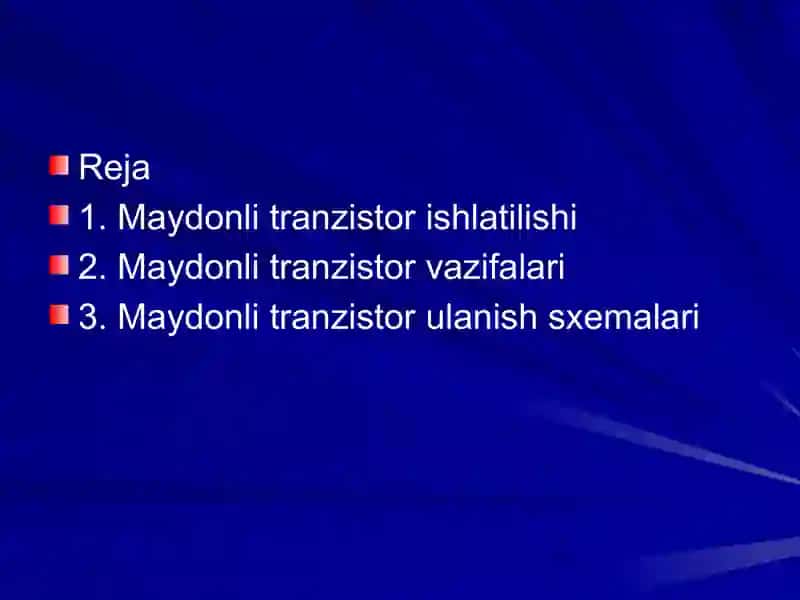 Maydonli tranzistor 2