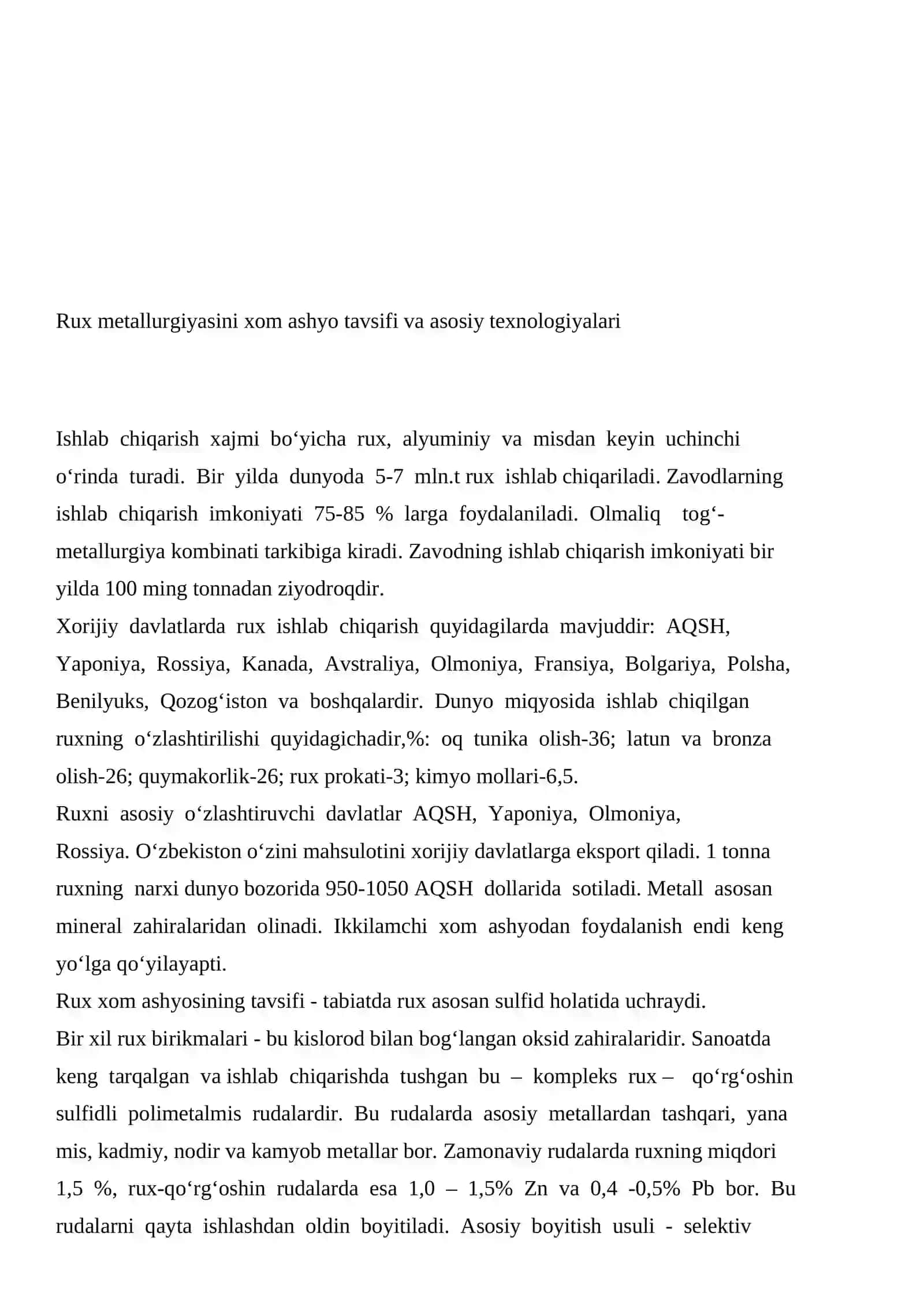 Rux gidrometalurgiyasi 2