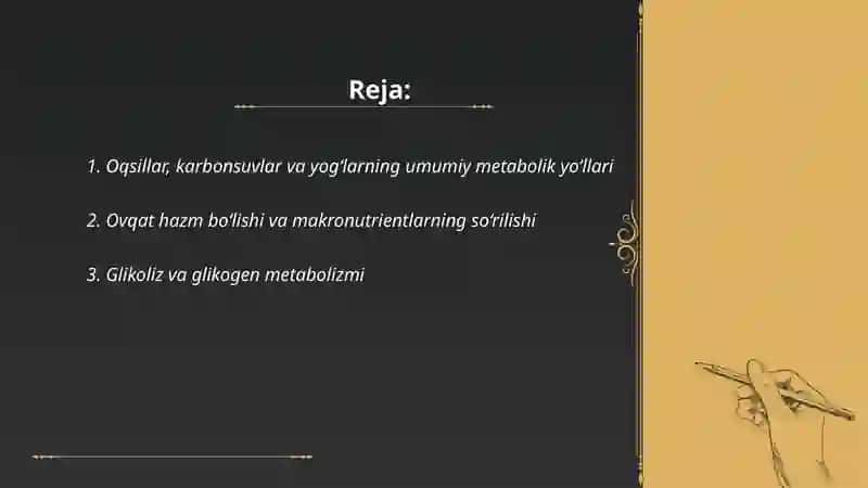 Oqsillar, karbonsuvlar va yogʻlar almashinuvi 2