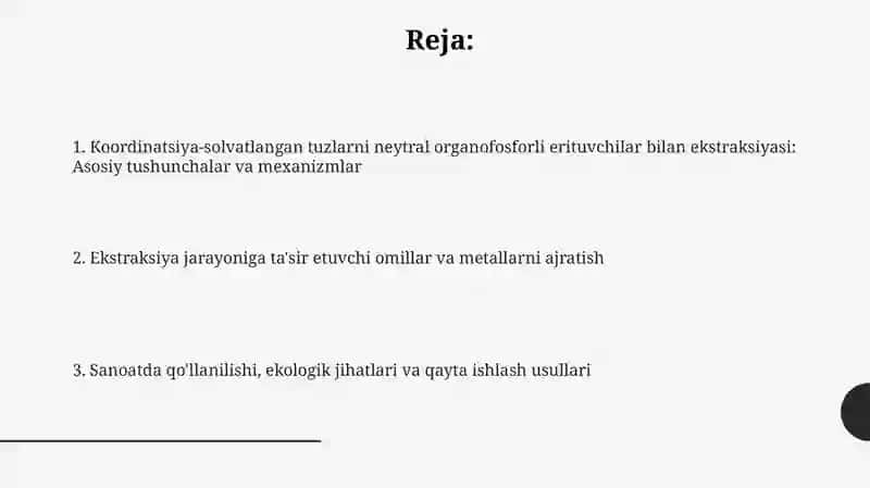Koordinatsiya-solvatlangan tuzlarni neytral organofosforli erituvchilar bilan ekstraksiyasi 2