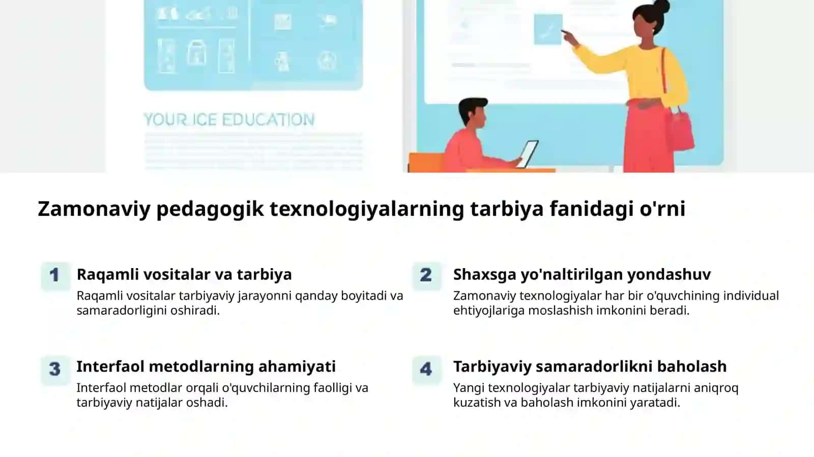Tarbiya fanini oʻqitish shakllari 2