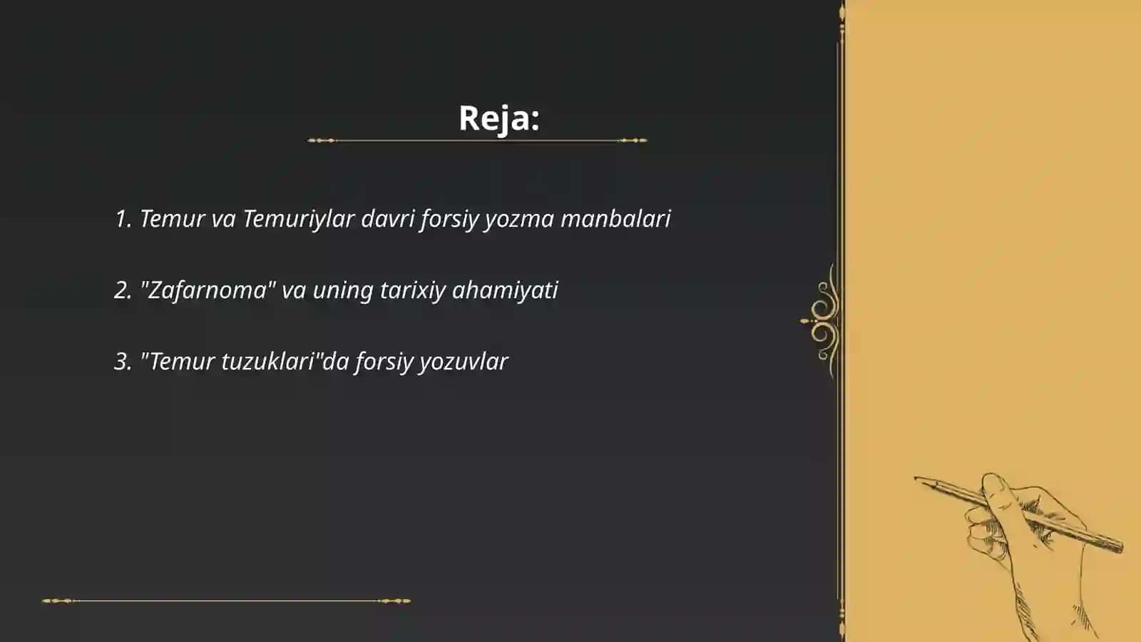 Temur va Temuriylar davri forsiy yozma manbalari 2