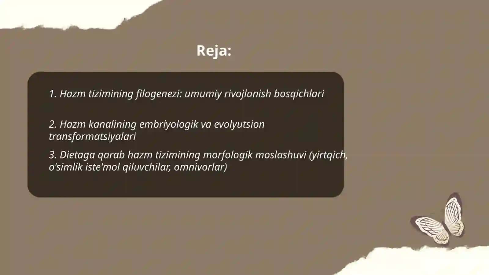 Hazm tizimi filogenezi va buzulishlari 2