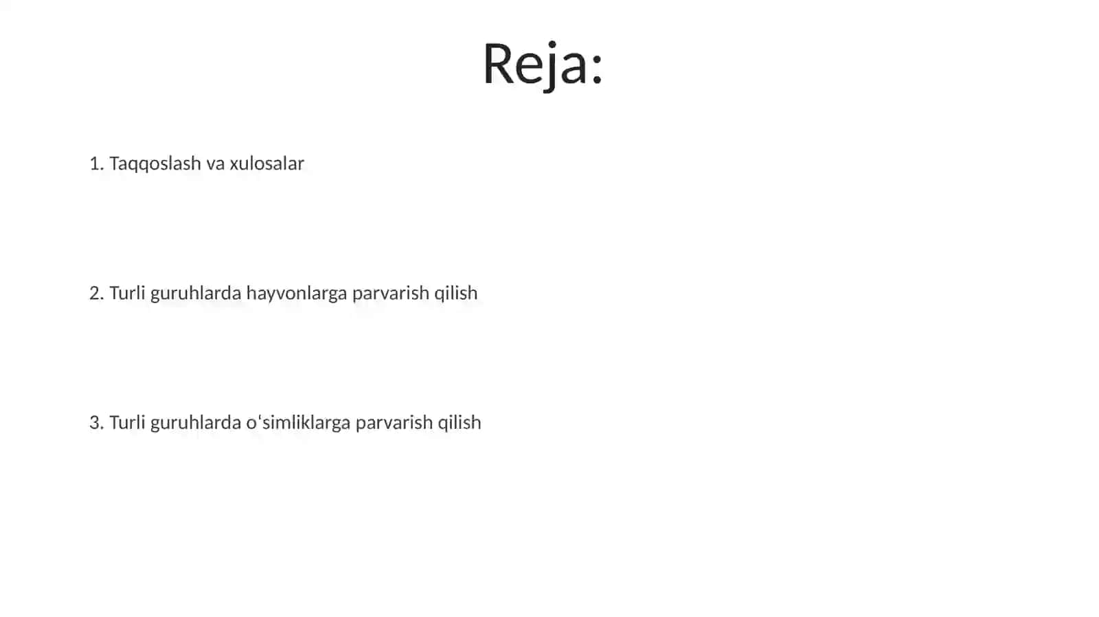 Oʻsimlik va hayvonlar parvarishi 2