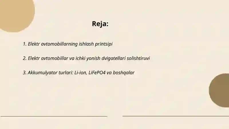 Elektr avtomobillarning ishlash printsipi 2
