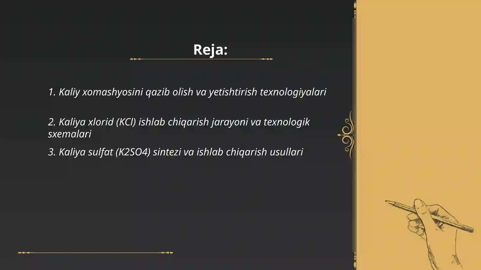 Kaliyli o'g'itlar ishlab chiqarish va qo'llash texnologiyasi 2