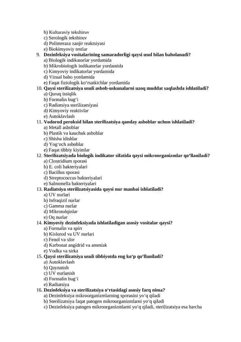 Tibbiyotda Zamonaviy Sterilizatsiya va Dezinfeksiya Usullari 2