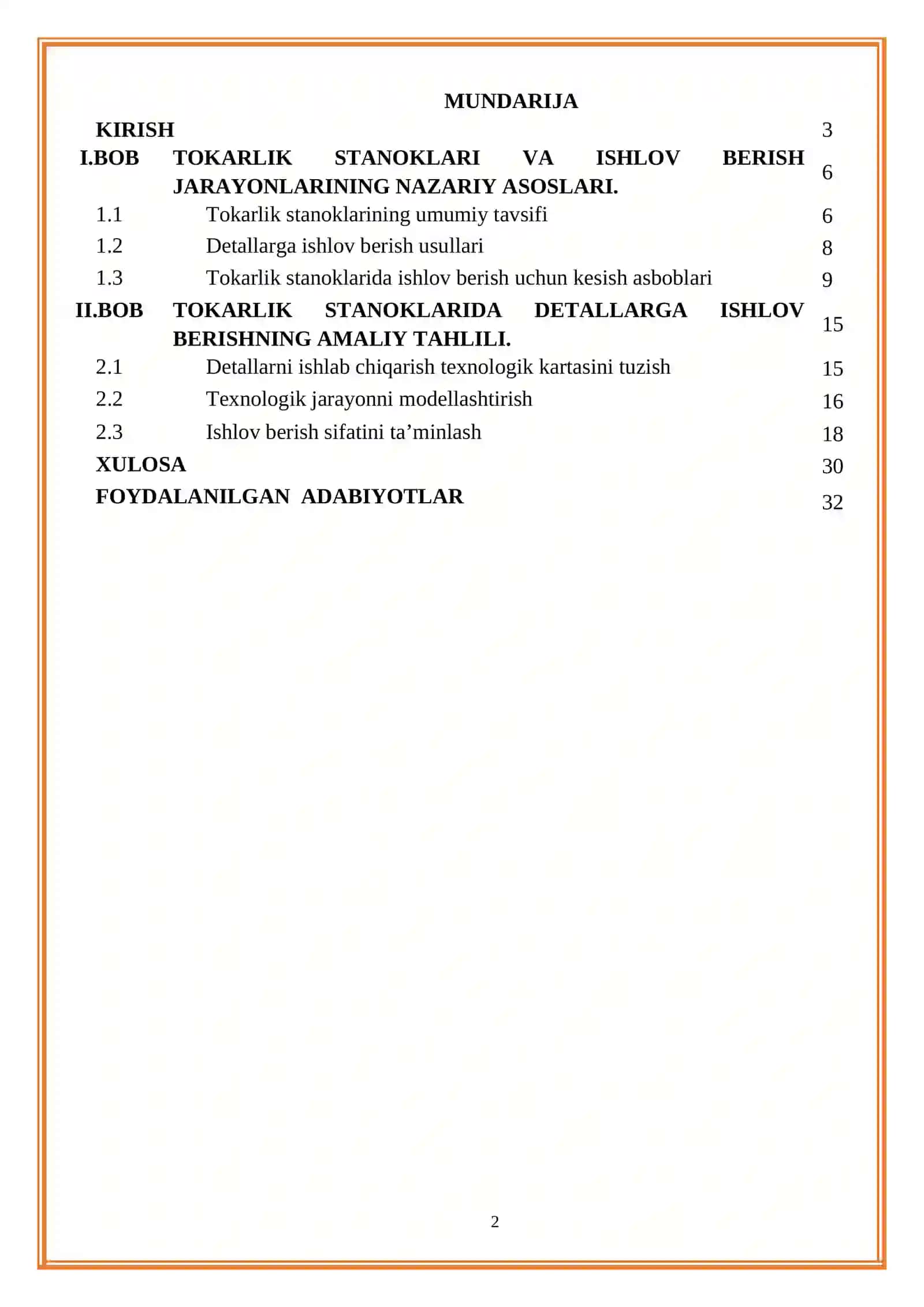 Tokarlik stanoklarida detallarga ishlov berish texnologiyasi 2