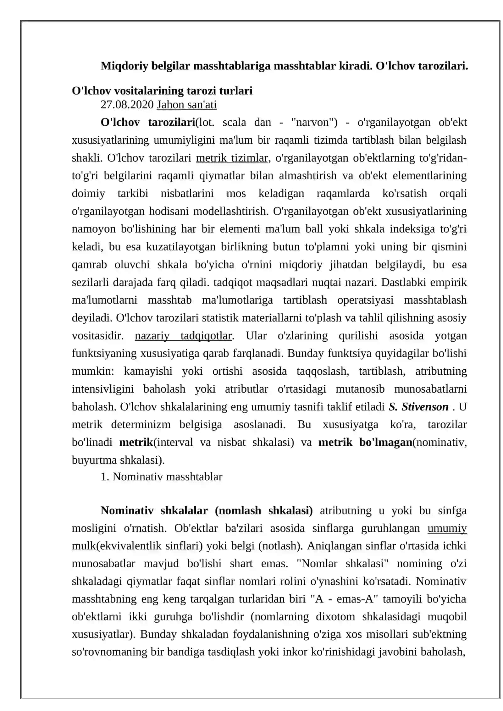 O'lchov tarozilari (Lot. Scala dan - "narvon") 2