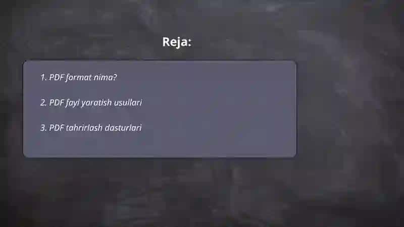 PDF format nima? 2
