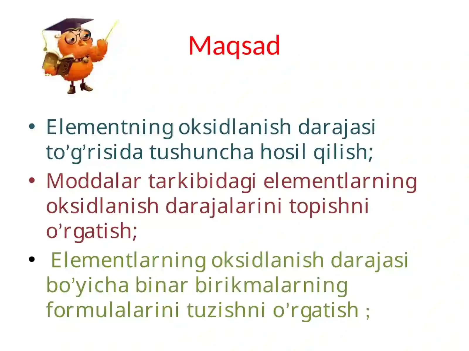 Elementlarning oksidlanish darajasi 2