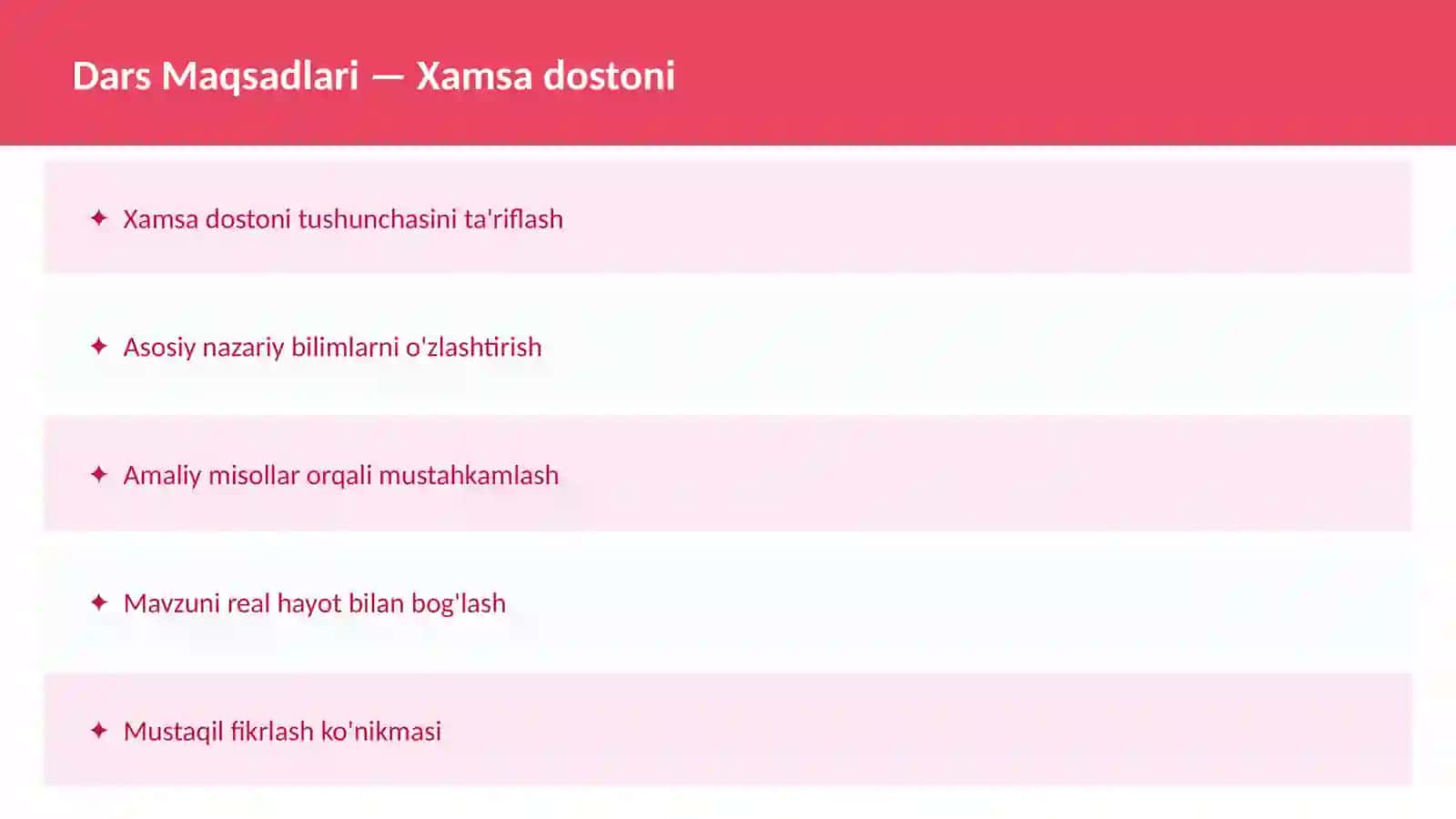 Dars ishlanma "Alisher Navoiy" 2