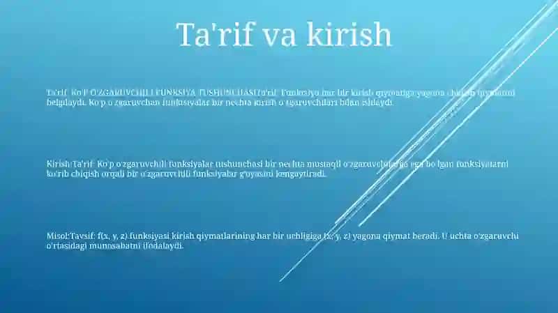 Ko'P O'Zgaruvchili Funksiya Tushunchasi 2