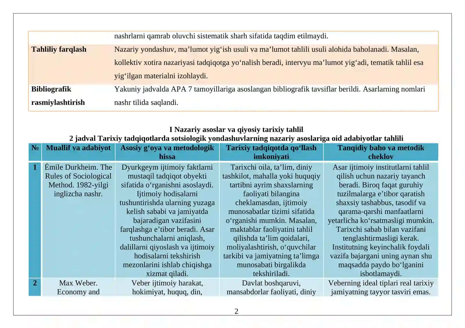Tarixiy tadqiqotlarda sotsiologik uslublar Adabiyotlar tahlili 2
