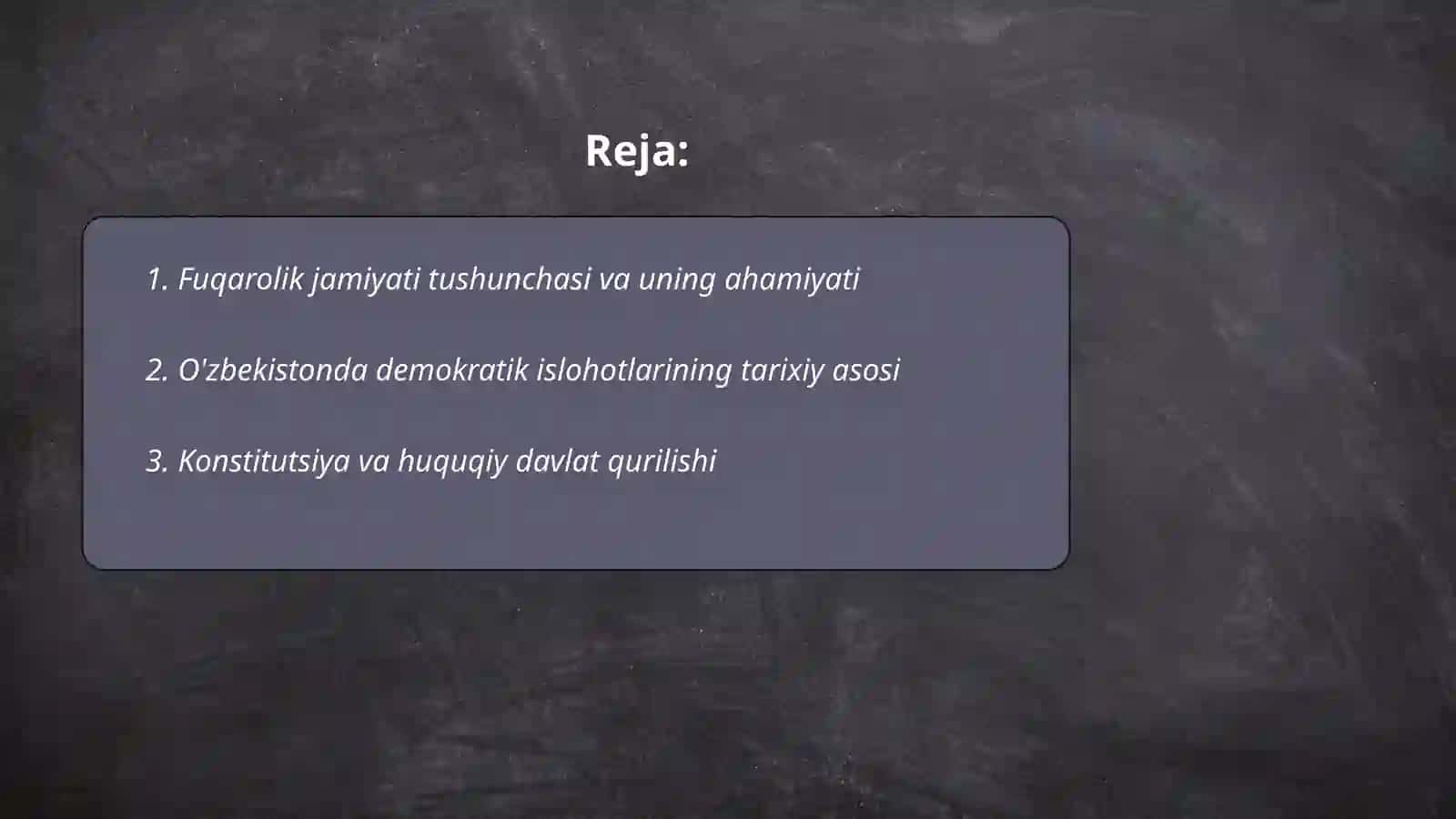 Oʻzbekistonda demokratik fuqarolik jamiyati asoslarining shakllanishi amalga oshirilgan siyosiy islohotlar 2