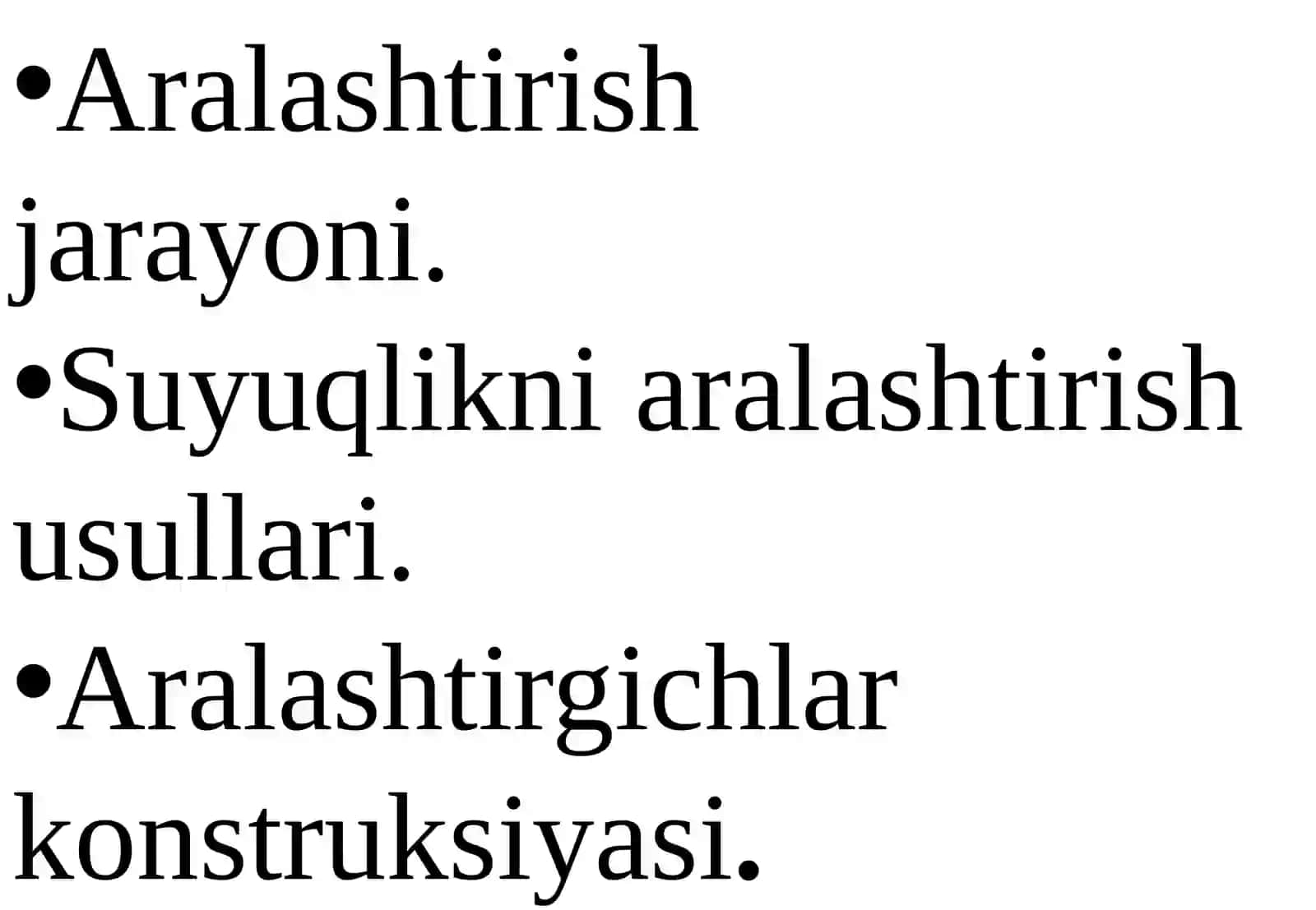 Aralashtirish jarayoni 2