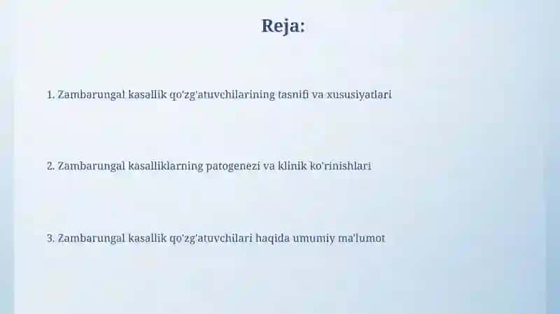 Zamburug'li Kasallik qo'zg'atuvchilar ta'rifi 2