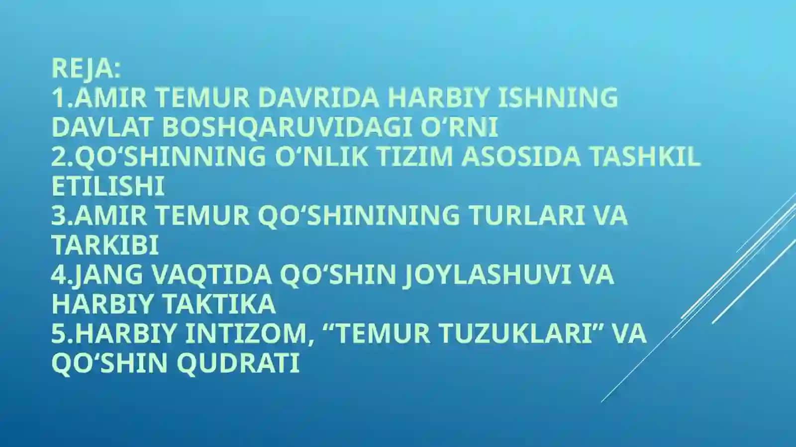 Amir Temur davrida qoʻshin tuzilishi 2