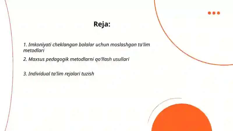 Imkoniyati cheklangan bolalarni o‘qitishda talim metodlari va vositalari 2