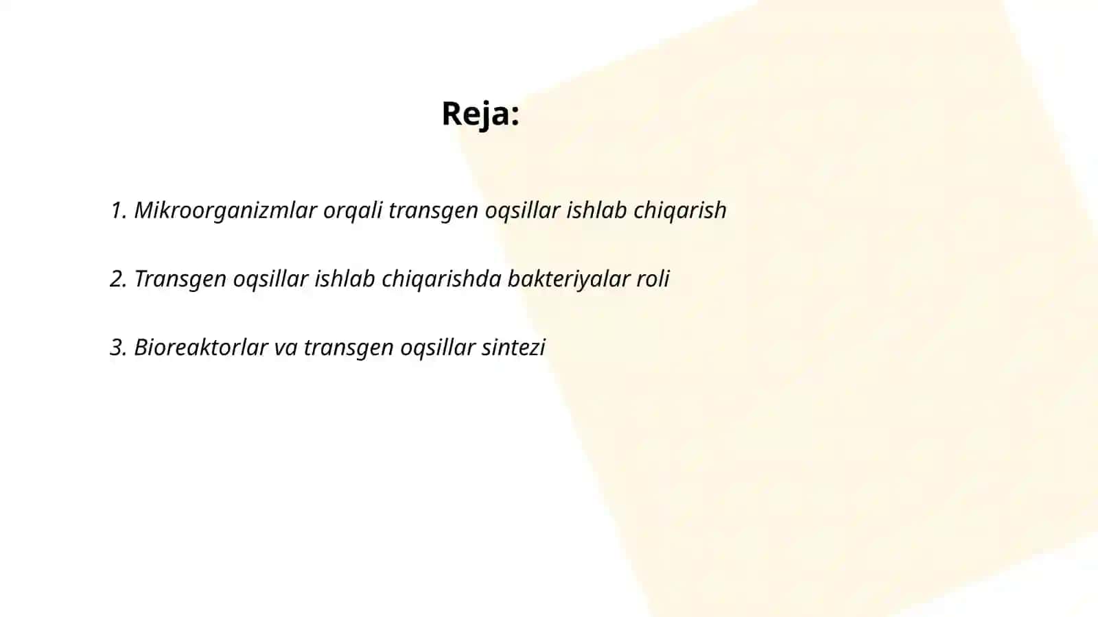 Mikroorganizmlar yordamida transgen oqsillar olish texnologiyasi 2