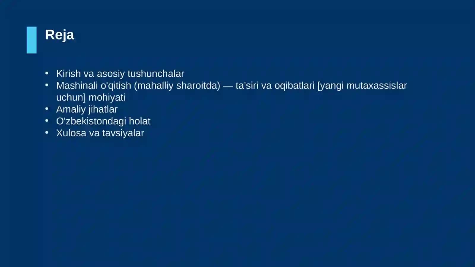Mashinali o'qitish (mahalliy sharoitda) — ta'siri va oqibatlari [yangi mutaxassislar uchun] 2
