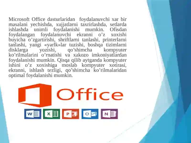 MICROSOFT OFFICE DASTURLARI 2