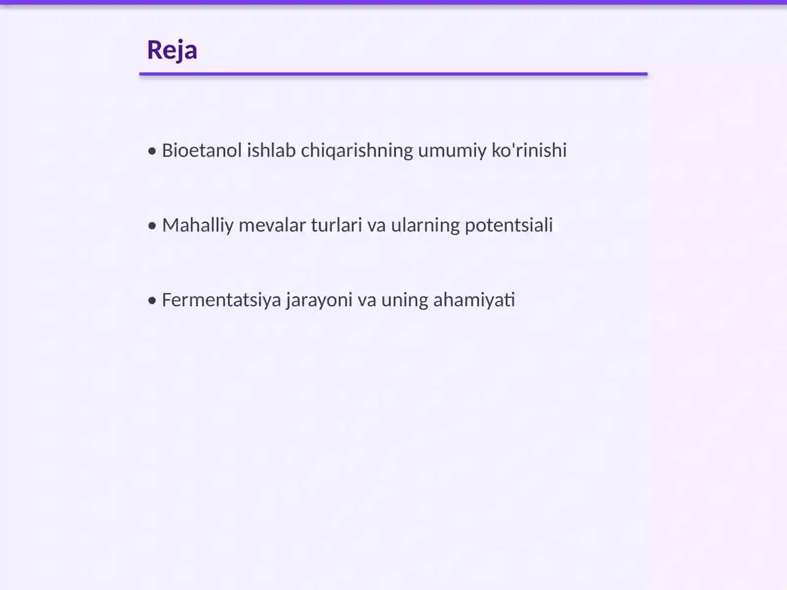 Mahalliy mevalardan bioetanol ishlab chiqarish tajribasi 2