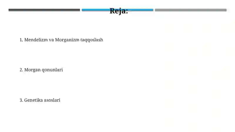 Genetika asoslari va morgan qonunlari 2