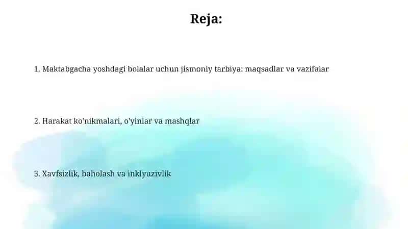 Maktabgacha yoshdagi bolalar jismoniy tarbiyasi 2
