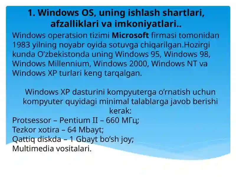 Zamonaviy Windows dasturlari 2
