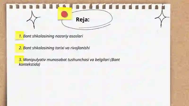 Manipulyativ munosabatni diagnostika qilish(Bant shkalasi bo'yicha) 2
