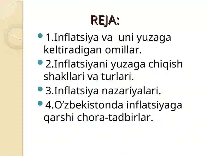 Inflatsiya va uning namoyon bolish shakillari 2