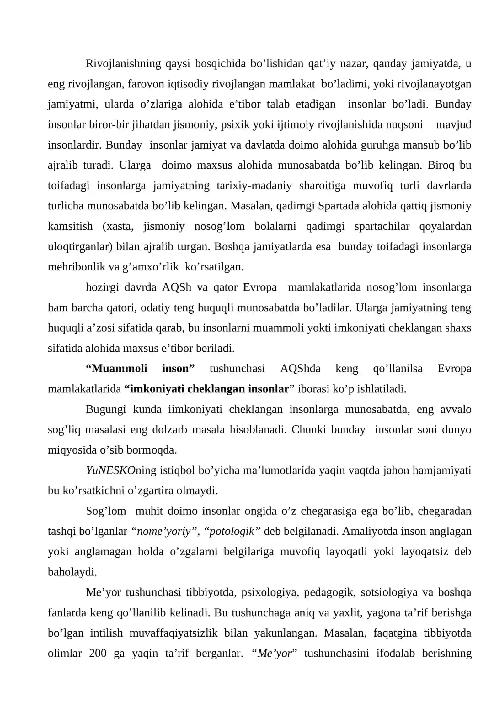 Ijtimoiy pedagogikada me’yor va me’yordan og’ishlik tushunchasi 2