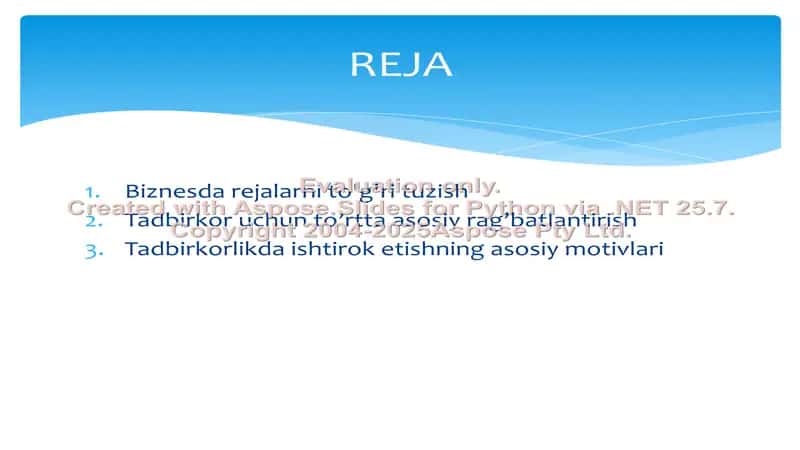 Biznesda rejalashtirish axamiyati 2