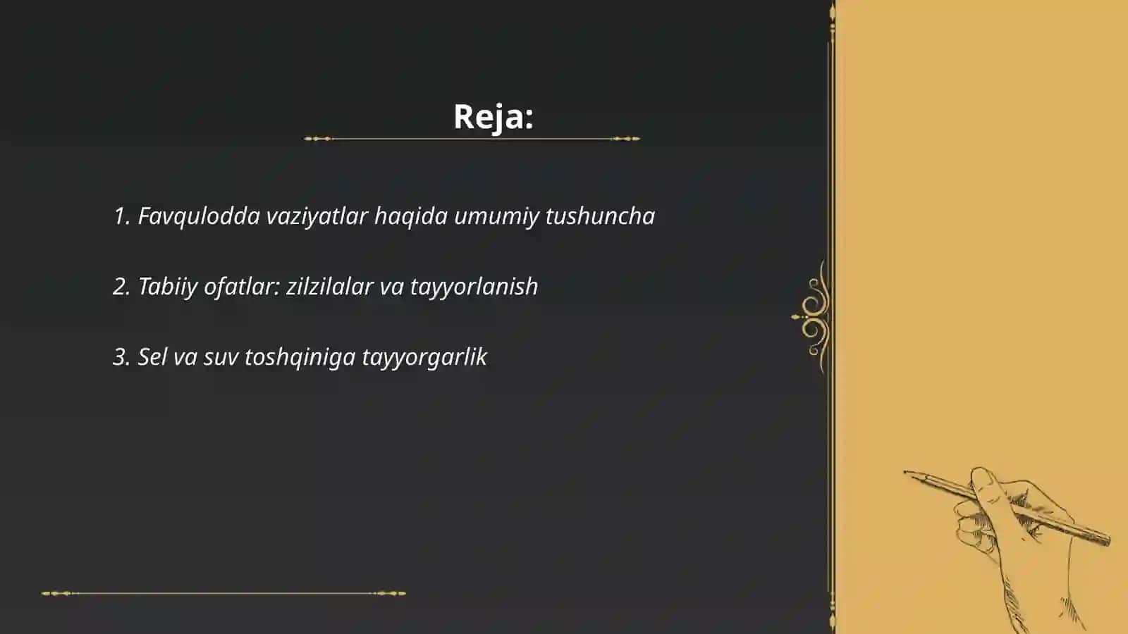 Favqulodda Vaziyatlar va Tayyorlik Usullari 2