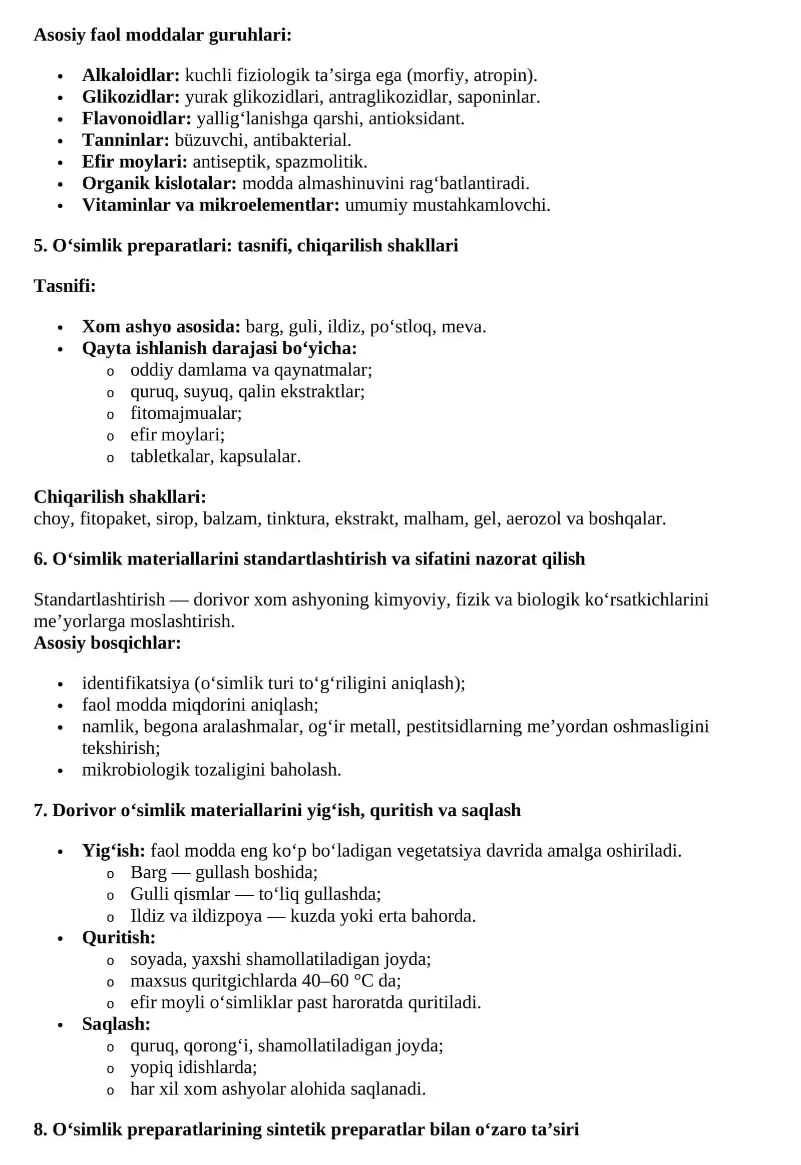 Fitoterapiya haqida tushuncha. Asosiy tamoyillar 2
