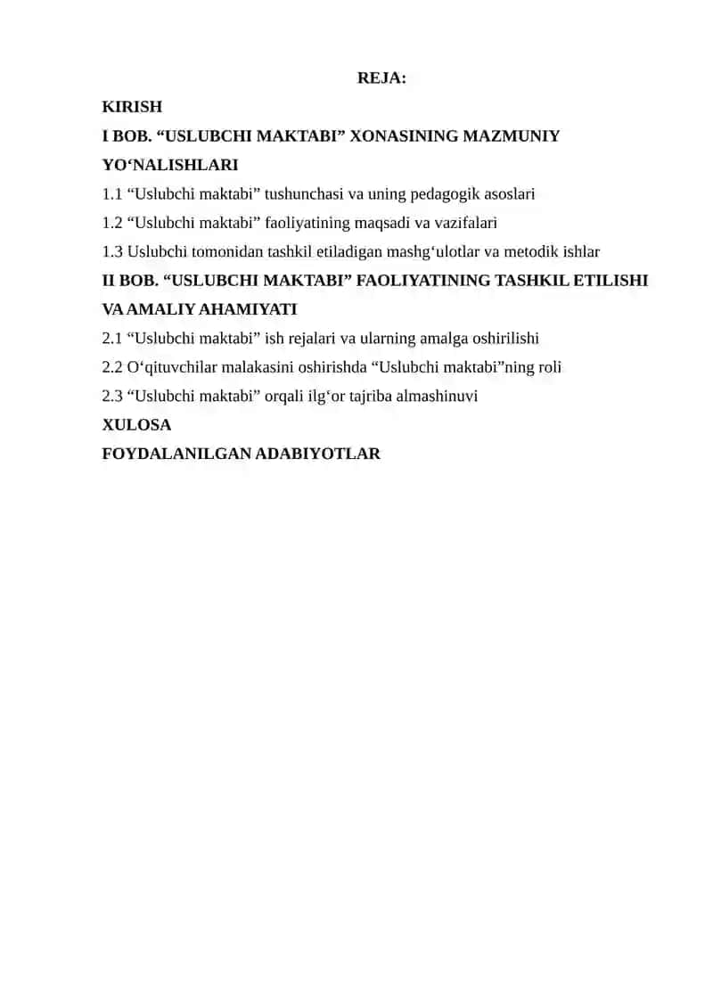 "USLUBCHI MAKTABI" 2